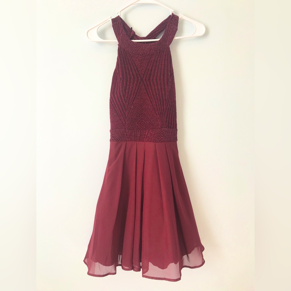 Red mini prom dress